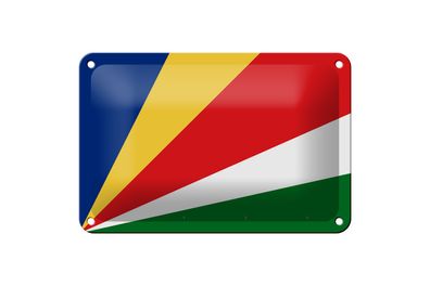 Blechschild Flagge Seychellen 18x12cm Flag of Seychelles Dekoration