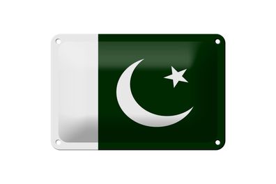 Blechschild Flagge Pakistans 18x12cm Flag of Pakistan Dekoration