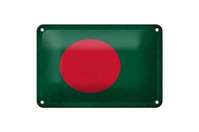 Blechschild Flagge Bangladesch 18x12cm Bangladesh Vintage Dekoration