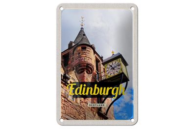 Blechschild Reise 12x18cm Edinburgh Scotland Altstadt Schild