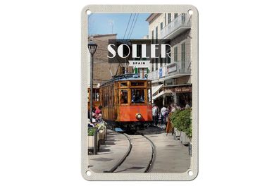 Blechschild Reise 12x18cm Soller Spain Schmalspur-Holzzug Dekoration