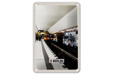 Blechschild Reise 12x18cm Berlin Deutschland U-Bahn Dekoration