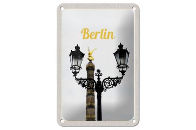 Blechschild Reise 12x18cm Berlin Deutschland Siegessäule Reise Schild