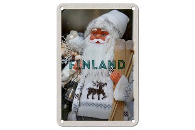 Blechschild Reise 12x18cm Finnland Weihnachten Weihnachtsmann Schild