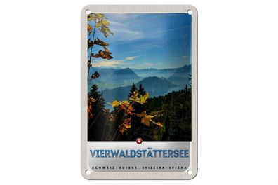 Blechschild Reise 12x18cm Vierwaldstättersee Wanderung Natur Schild