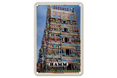 Blechschild Städte Hamm Siri-Kamadchi-Ampal-Tempel 12x18cm Schild