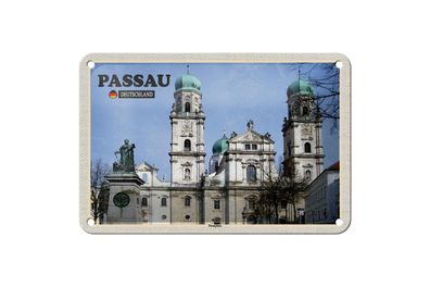 Blechschild Städte Passau Domplatz Architektur Deko 18x12cm Schild