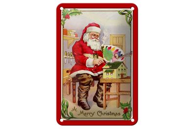 Blechschild Weihnachten merry Christmas Fest Santa 12x18cm Schild