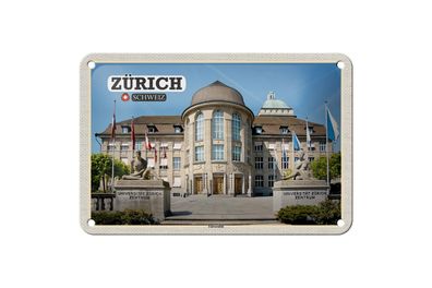 Blechschild Reise Zürich Schweiz Universität Zentrum 18x12cm Schild