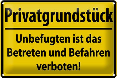 Blechschild Warnschild 30x20cm Privatgrundstück