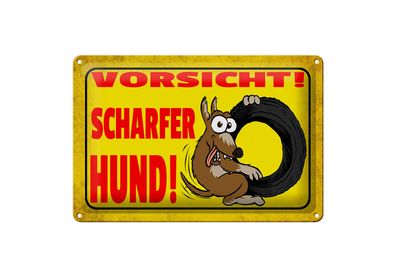 Blechschild Hinweis 30x20cm Vorsicht scharfer Hund