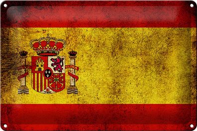 Blechschild Flagge 30x20cm Spanien Fahne