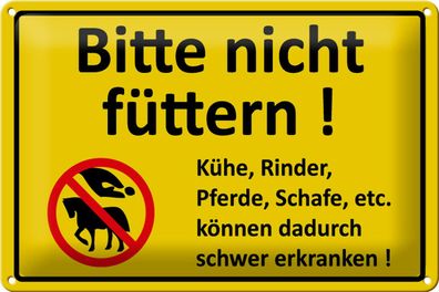 Blechschild Warnschild 30x20cm Bitte nicht füttern