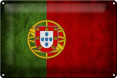 Blechschild Flagge 30x20cm Portugal Fahne