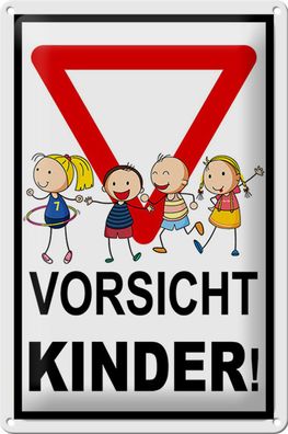 Blechschild Warnschild 20x30cm Vorsicht Kinder