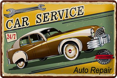 Blechschild Auto 30x20cm Car Service 24/7 repair