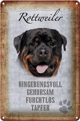 Blechschild Spruch 20x30cm Rottweiler Hund Schild