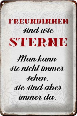 Blechschild Spruch 20x30cm Freundinnen sind wie Sterne