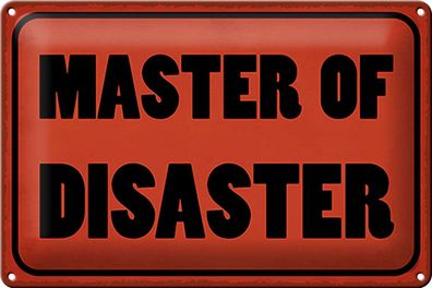 Blechschild Spruch 30x20cm Master of Disaster