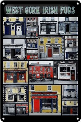 Blechschild 20x30cm West Cork irish pubs