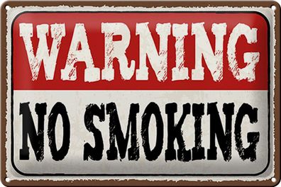 Blechschild Hinweis 30x20cm Warning no smoking