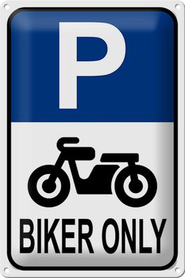 Blechschild Parken 20x30cm Biker only Motorrad