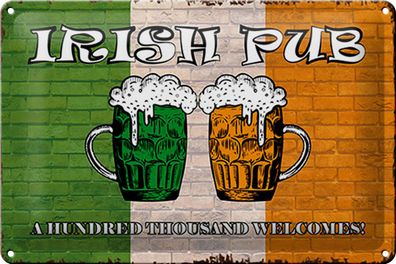 Blechschild Spruch 30x20cm irish pub a hundred thousand