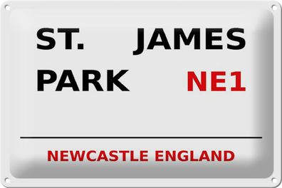 Blechschild England 30x20cm Newcastle St. James Park NE1