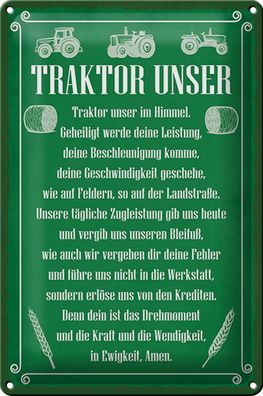 Blechschild Spruch 20x30cm Traktor unser in Ewigkeit Amen