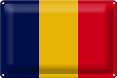 Blechschild Flagge Tschad 30x20cm Flag of Chad