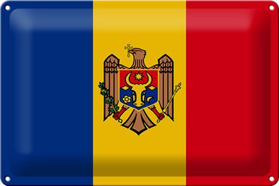 Blechschild Flagge Moldau 30x20cm Flag of Moldova