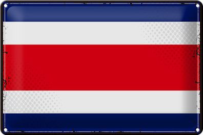 Blechschild Flagge Costa Rica 30x20cm Retro Costa Rica