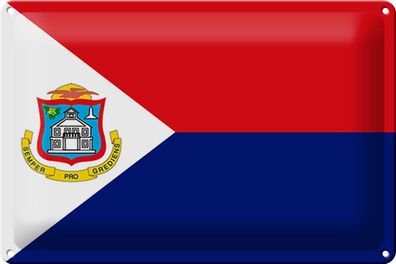 Blechschild Flagge Sint Maarten 30x20cm Flag Sint Maarten