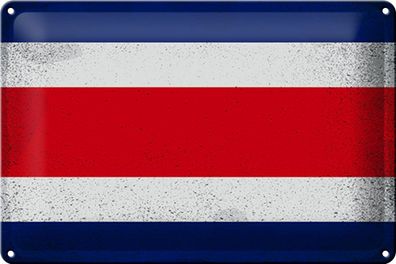 Blechschild Flagge Costa Rica 30x20cm Costa Rica Vintage