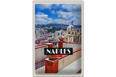 Blechschild Reise 20x30cm Naples Italy Neapel Panorama Himmel