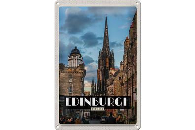 Blechschild Reise 20x30cm Edinburgh Scotland Altstadt