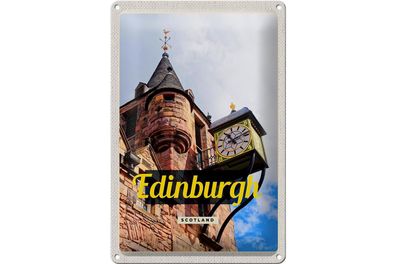 Blechschild Reise 20x30cm Edinburgh Scotland Turmspitze