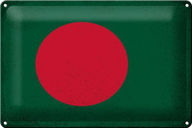 Blechschild Flagge Bangladesch 30x20cm Bangladesh Vintage