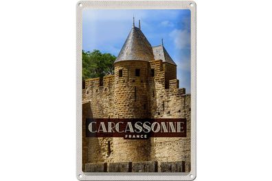 Blechschild Reise 20x30cm Carcassonne Franca Weltkulturerbe