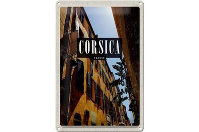 Blechschild Reise 20x30cm Corsica France Retro Altstadt