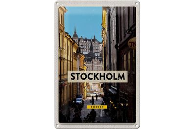 Blechschild Reise 20x30cm Stockholm Schweden Altstadt Reise