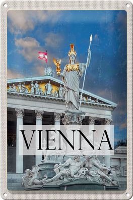 Blechschild Reise 20x30cm Wien Österreich Pallas Athene Reise