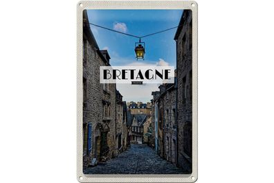 Blechschild Reise 20x30cm Bretagne France Altstadt Reiseziel