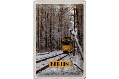 Blechschild Reise 20x30cm Berlin Deutschland Schnee Reise