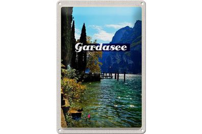 Blechschild Reise 20x30cm Gardasee Italien Natur Sonne