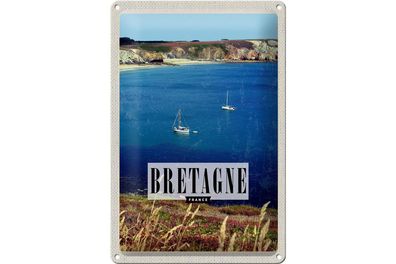 Blechschild Reise 20x30cm Bretagne France Urlaub Poster