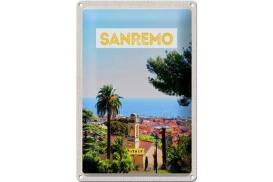 Blechschild Reise 20x30cm Sanremo Italien Reise Sonne Sommer