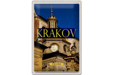 Blechschild Reise 20x30cm Krakow Sehenswürdigkeit Europa Reise