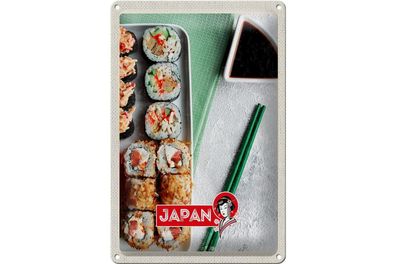 Blechschild Reise 20x30cm Japan Asien Sushi Fisch Thunfisch Soße