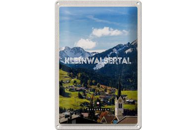 Blechschild Reise 20x30cm Kleinwalsertal Kirche Gondel Wanderung